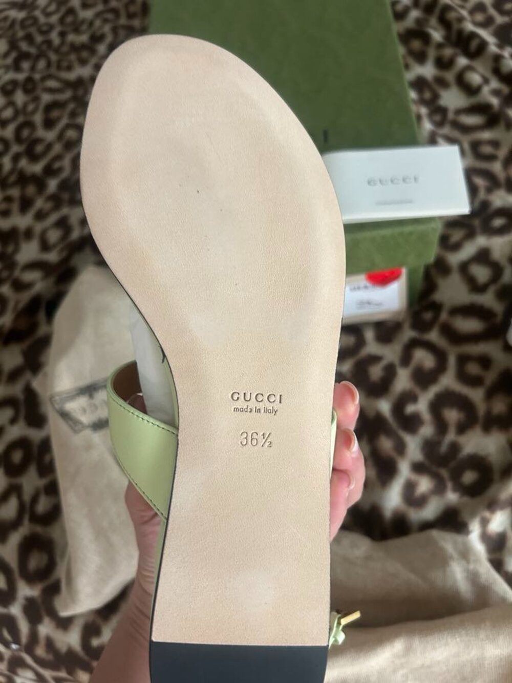 Gucci Authentic Green Summer Sandals 6.5 - Picture 7 of 8